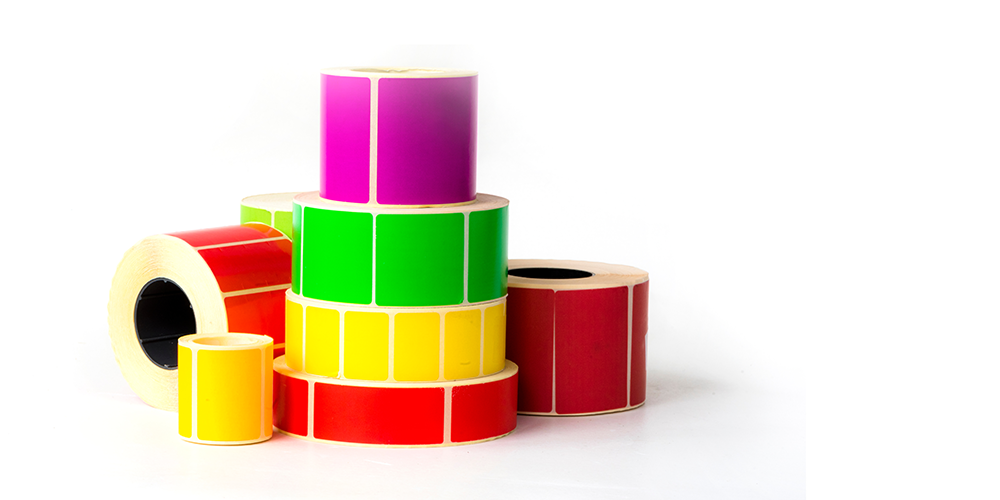 Blank labels on a table