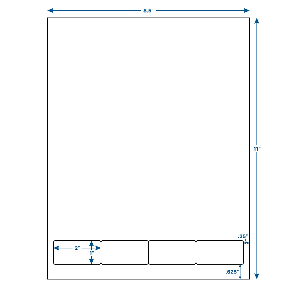 2" x 1" Integrated Labels