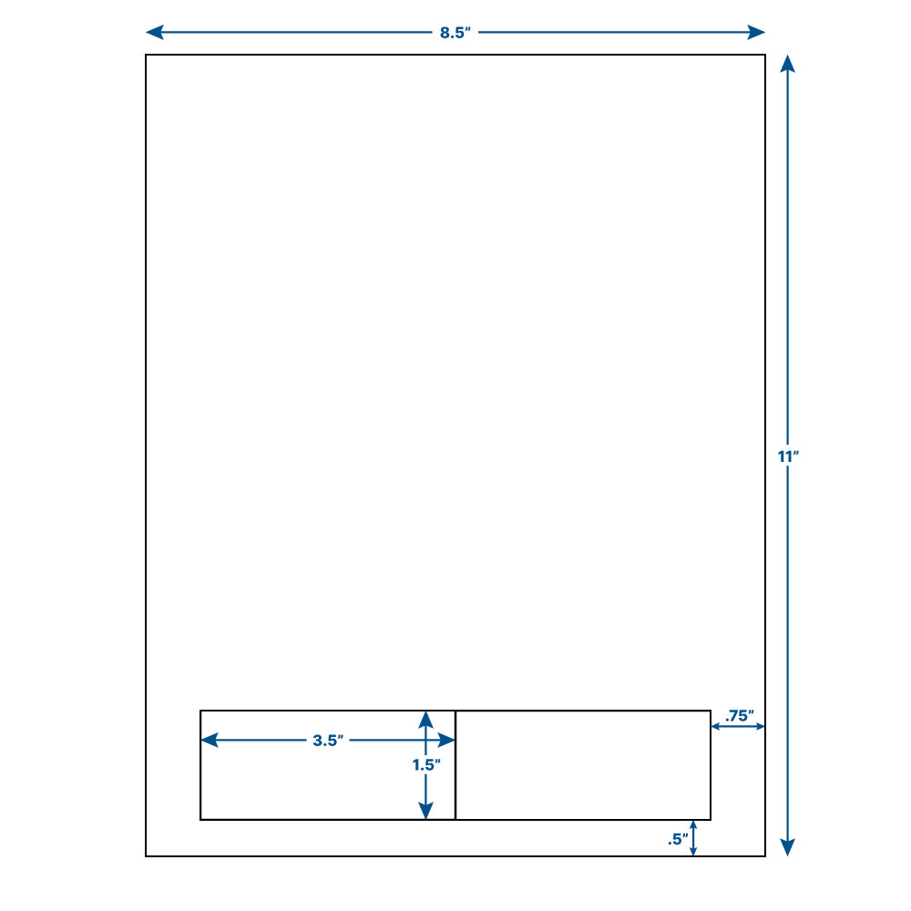 3.5" x 1.5" Integrated Labels