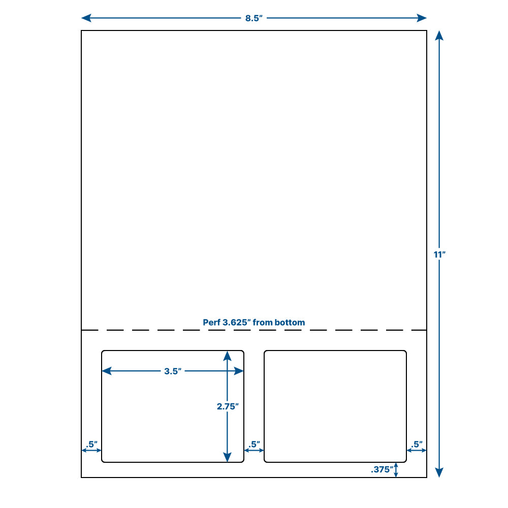3.5" x 2.75" Integrated Labels