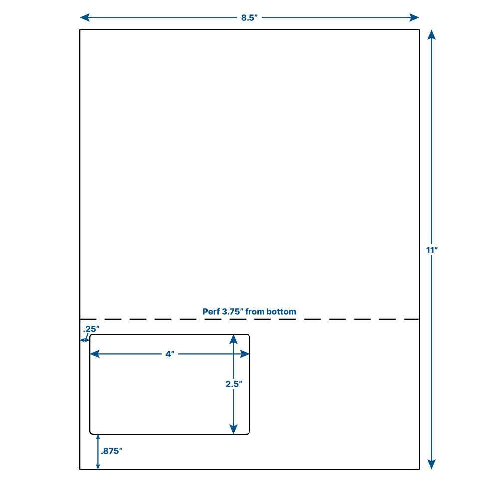4" x 2.5" Integrated Labels (Bottom Left)