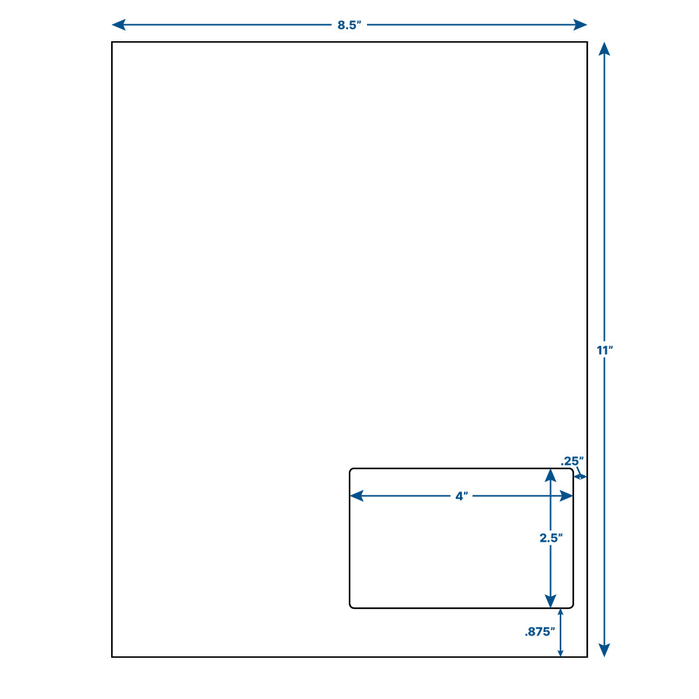 4" x 2.5" Integrated Labels (Bottom Right)