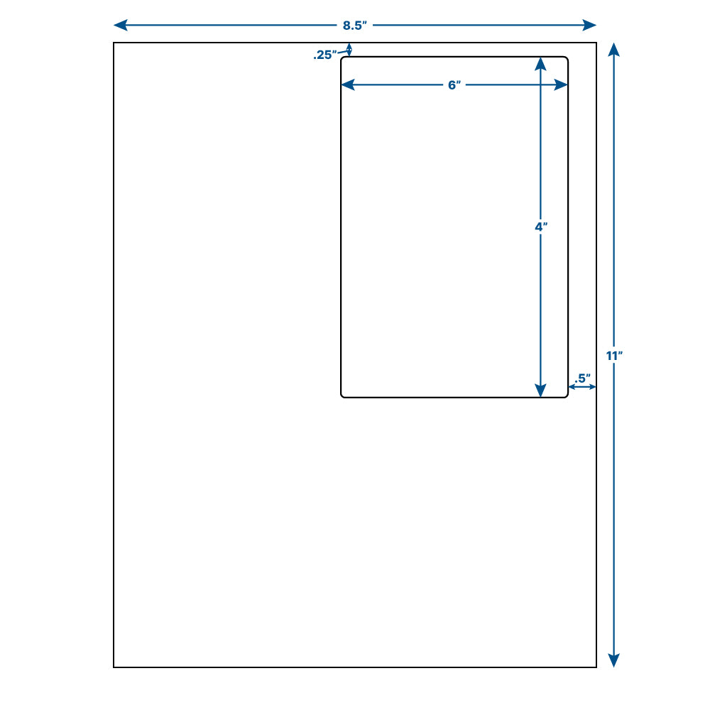 4" x 6" Integrated Labels (Top Right)
