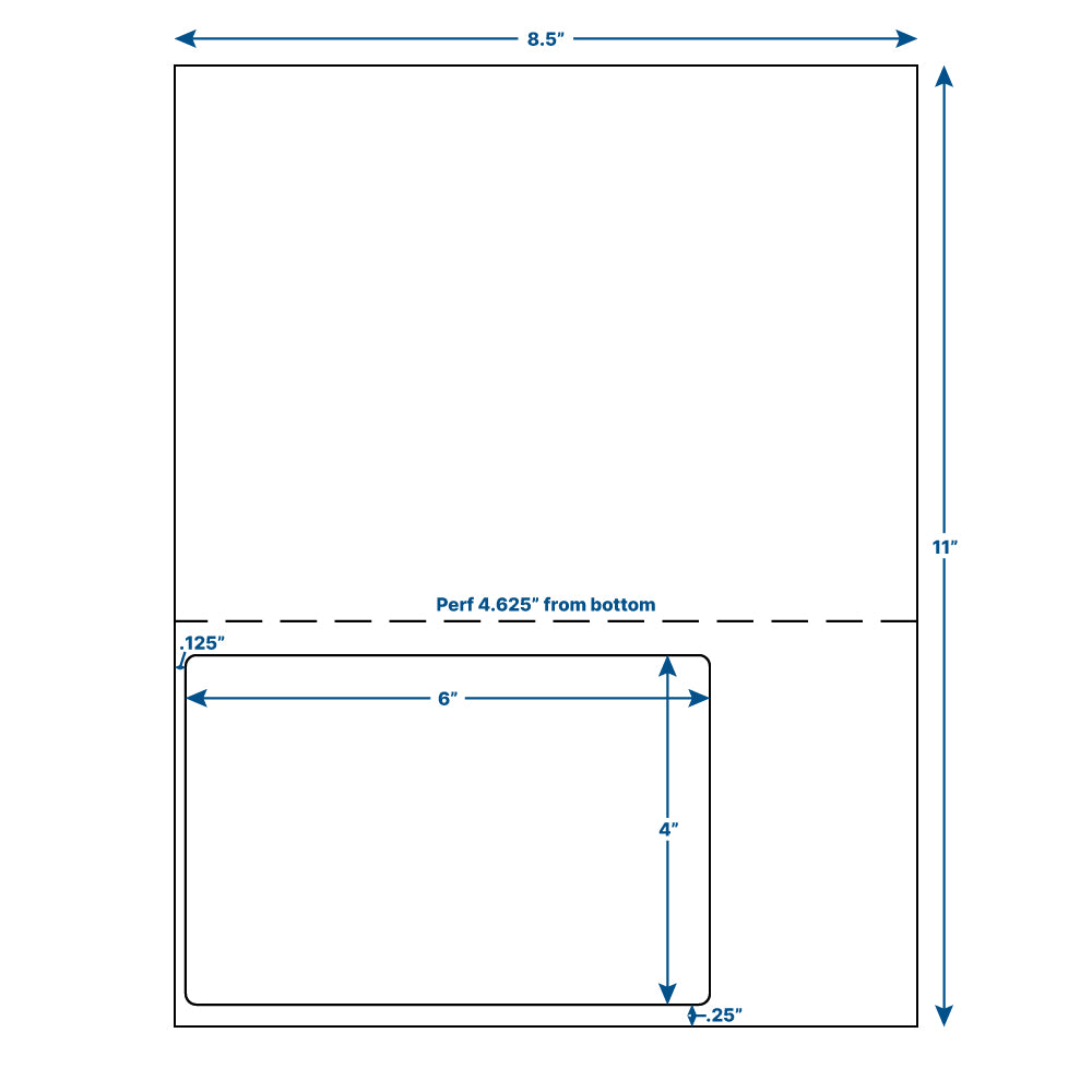 6" x 4" Integrated Labels (Bottom Left)