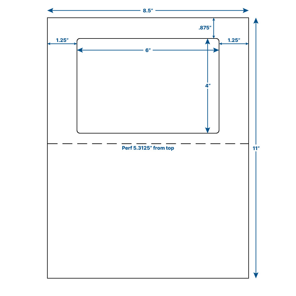 6" x 4" Integrated Labels (Top Center)