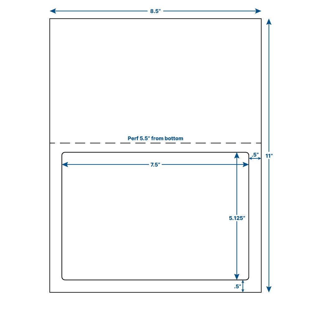 7.5" x 5.125" Integrated Labels
