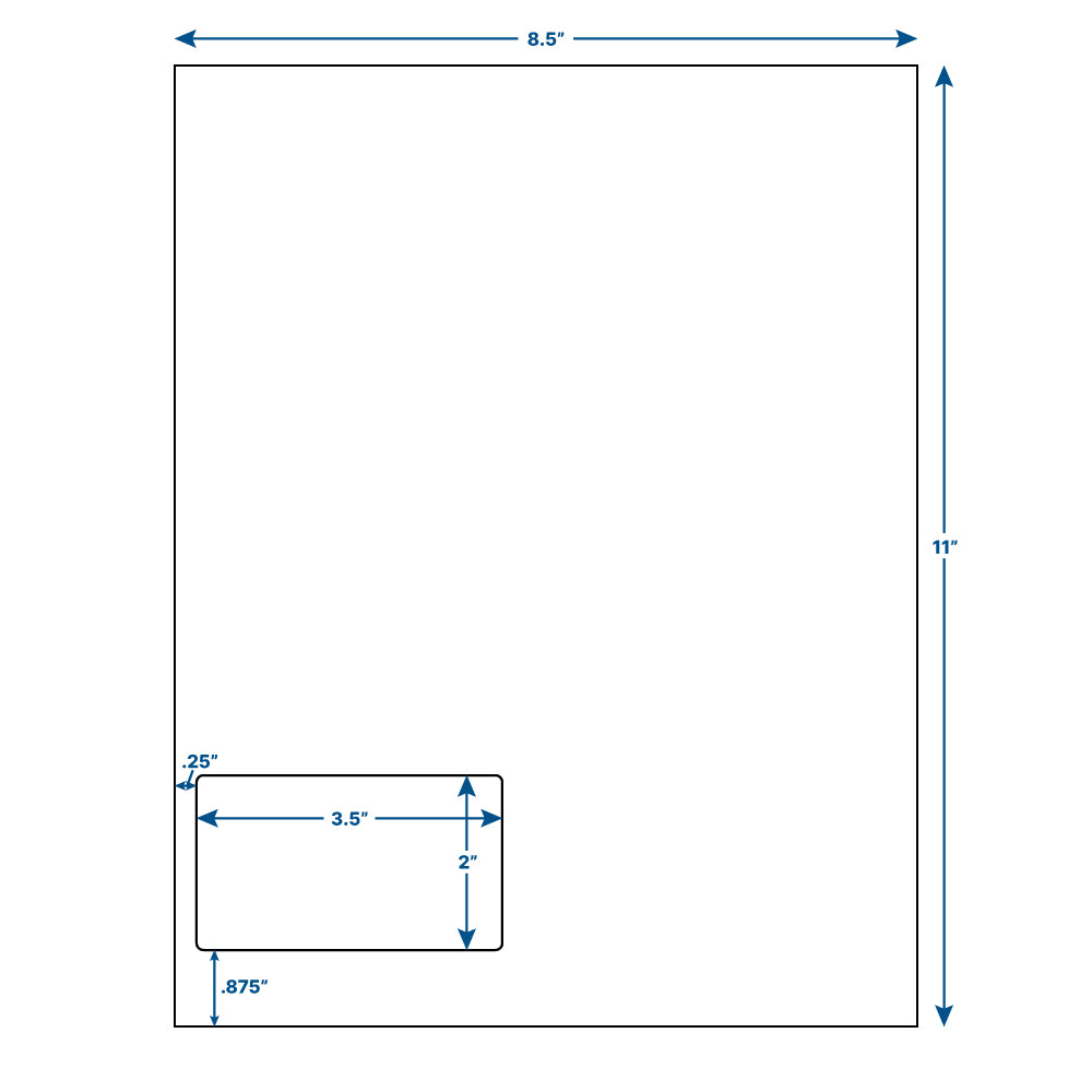 3.5" x 2" Integrated Labels (Bottom Left)
