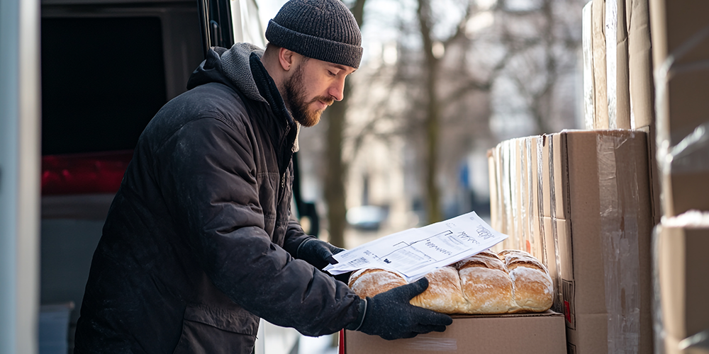 Delivery Driver Checking Packing List