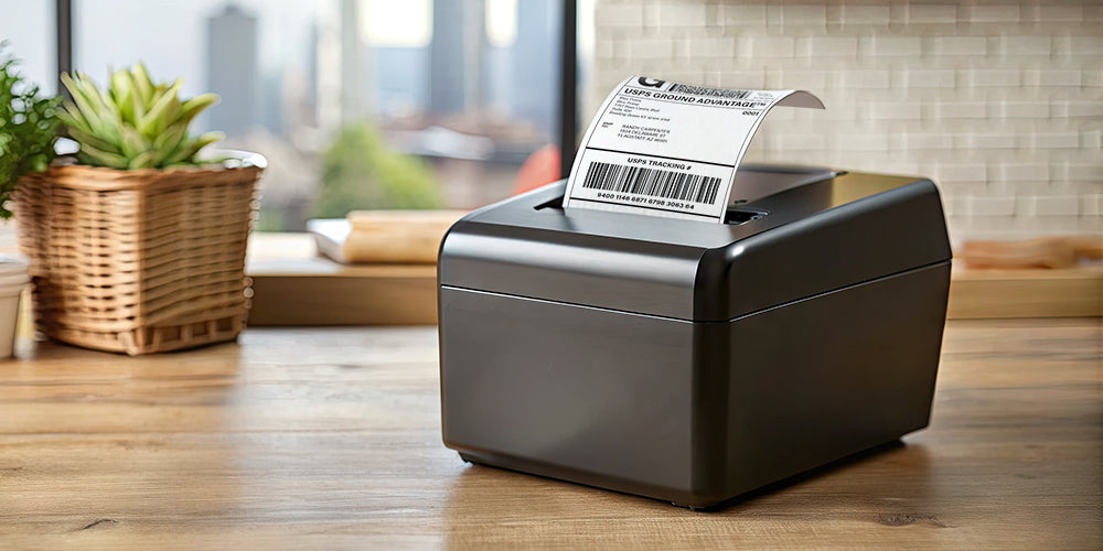 Direct Thermal Roll Labels in a Thermal Printer