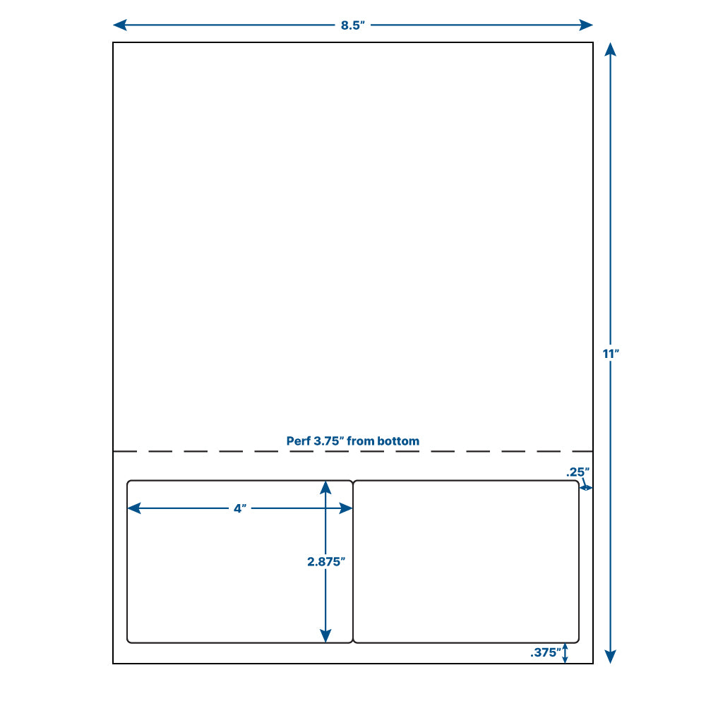 4" x 2.875" Integrated Labels